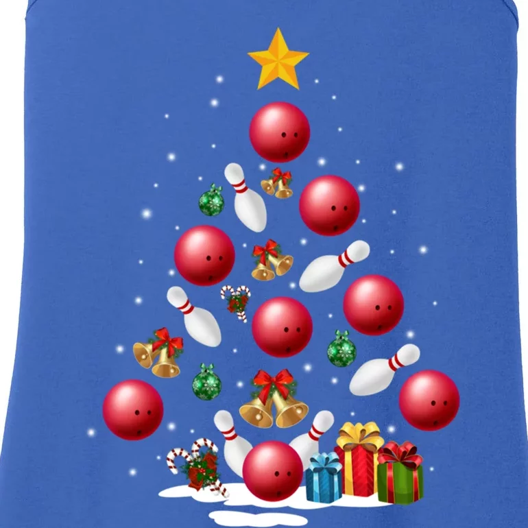 Funny Bowling Christmas Tree Lights Xmas Funny Gift Gift Ladies Essential Tank