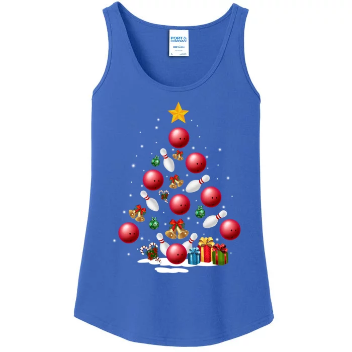 Funny Bowling Christmas Tree Lights Xmas Funny Gift Gift Ladies Essential Tank