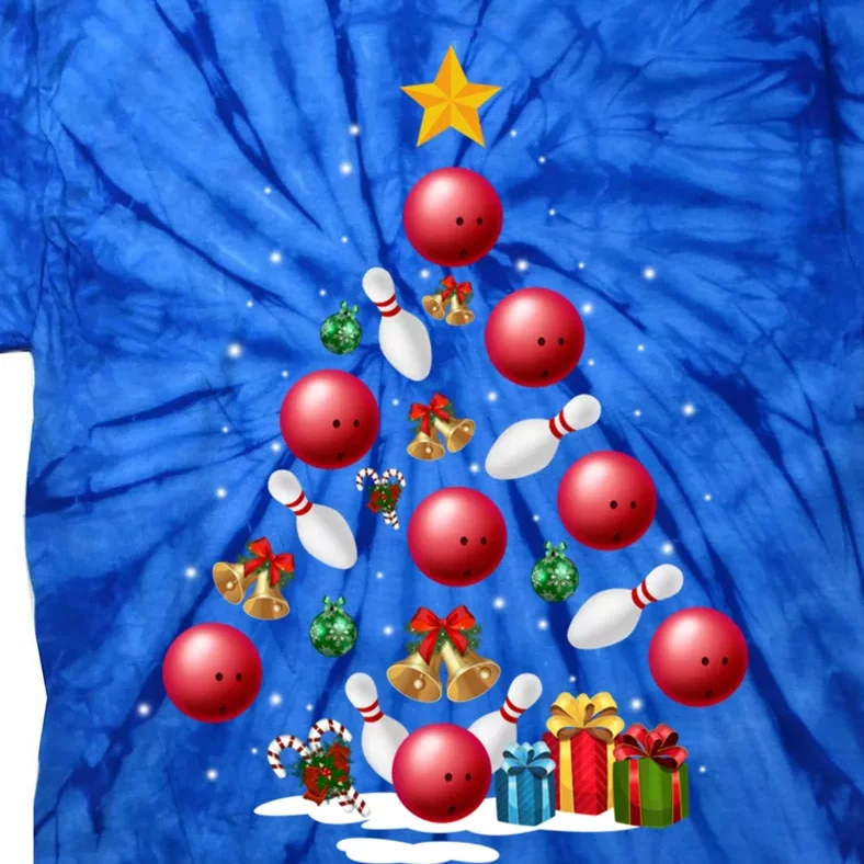 Funny Bowling Christmas Tree Lights Xmas Funny Gift Gift Tie-Dye T-Shirt