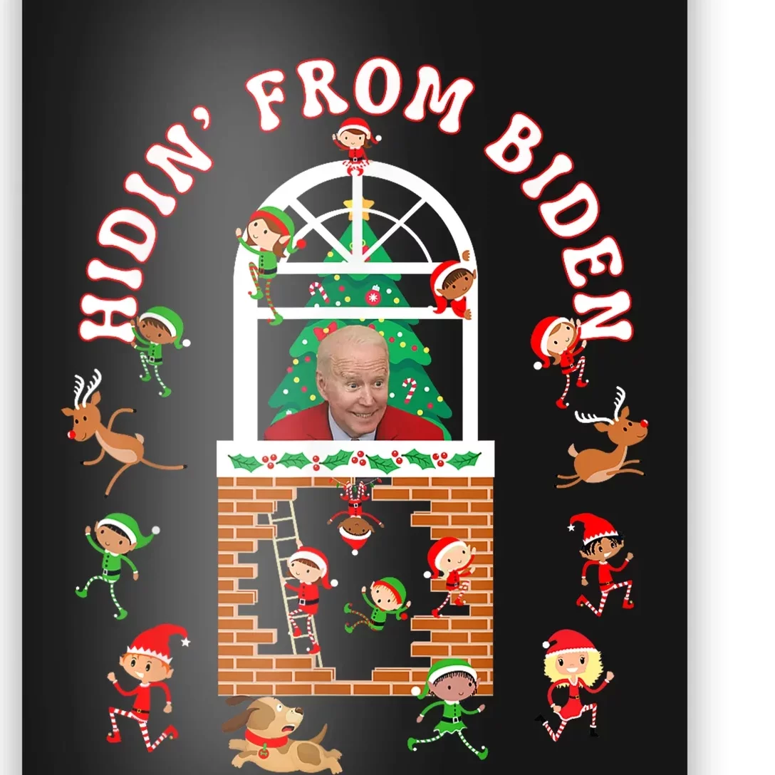 Funny Biden Christmas Sniffing Creepy Joe Hidin From Biden Poster