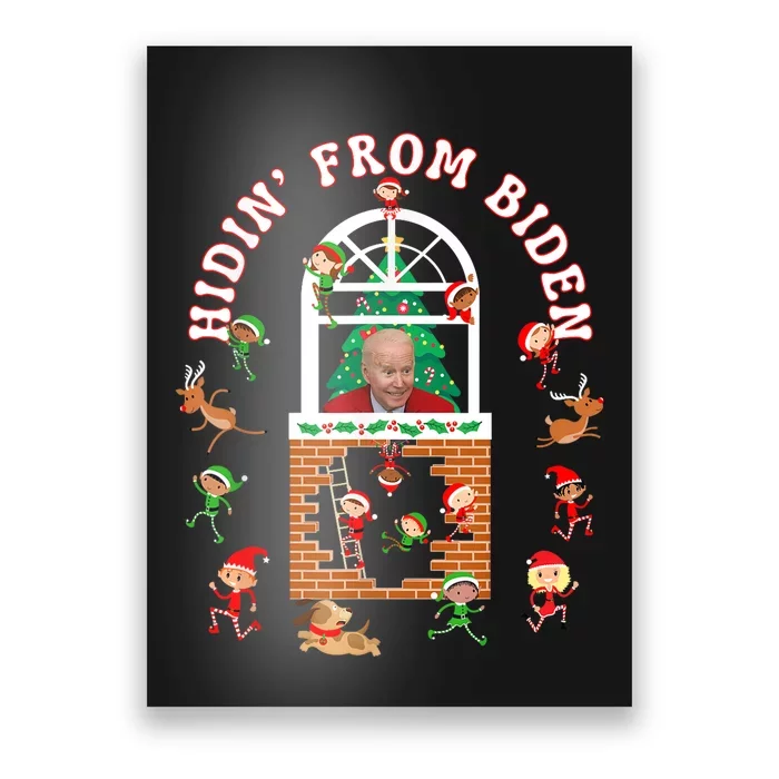 Funny Biden Christmas Sniffing Creepy Joe Hidin From Biden Poster