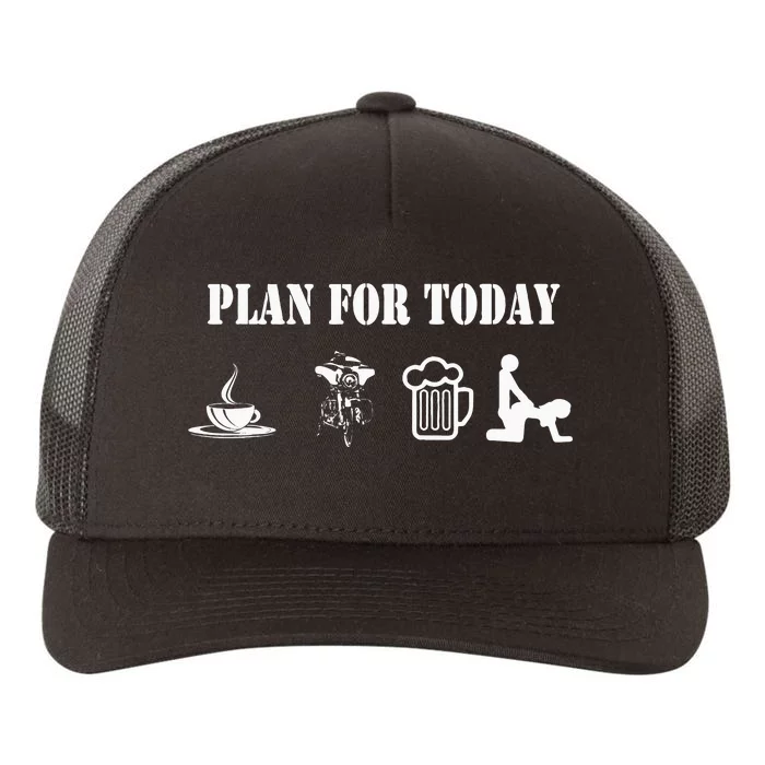 Funny Biker Chopper Motorcycle Plan For Day Yupoong Adult 5-Panel Trucker Hat