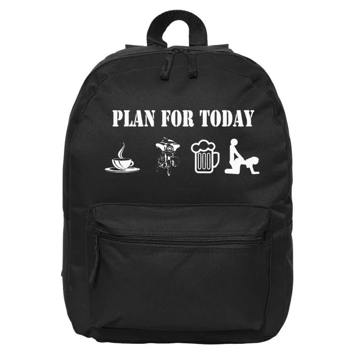 Funny Biker Chopper Motorcycle Plan For Day 16 in Basic Backpack