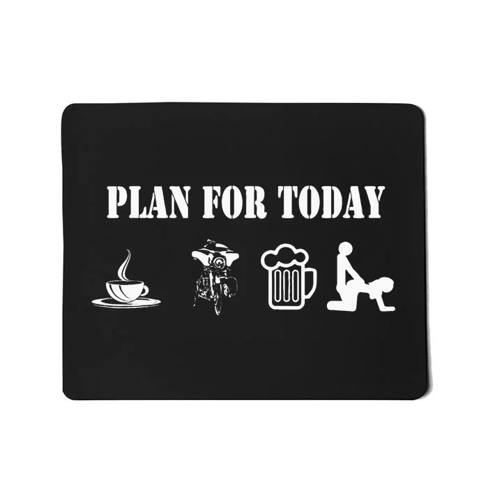 Funny Biker Chopper Motorcycle Plan For Day Mousepad