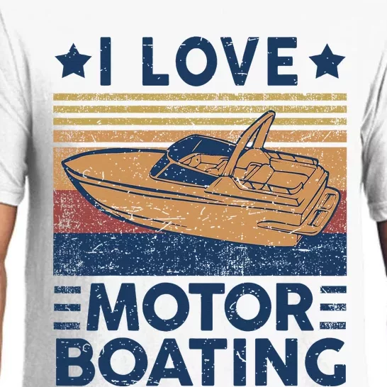 Funny Boat Captain I Love Motorboating Motorboating Pajama Set