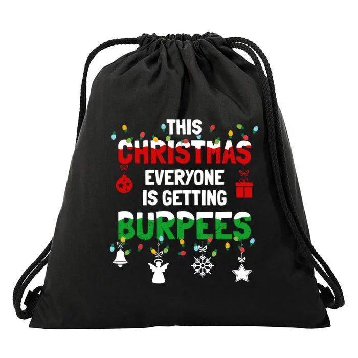 Funny Burpee Christmas Workout Fitness Sarcastic Drawstring Bag