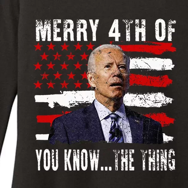 Funny Biden Confused Merry Happy 4th Of You Know...The Thing Womens CVC Long Sleeve Shirt