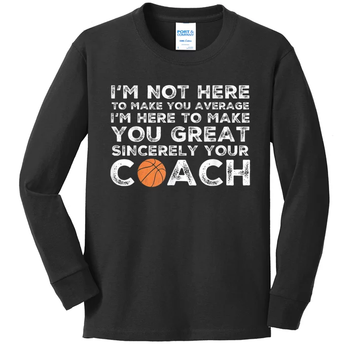 Funny Basketball Coach Basketball Coaching Kids Long Sleeve Shirt