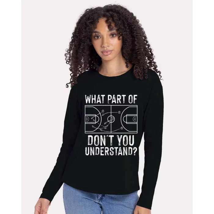 Funny Basketball Coach Design Men Women Ball Game Trainers Womens Cotton Relaxed Long Sleeve T-Shirt