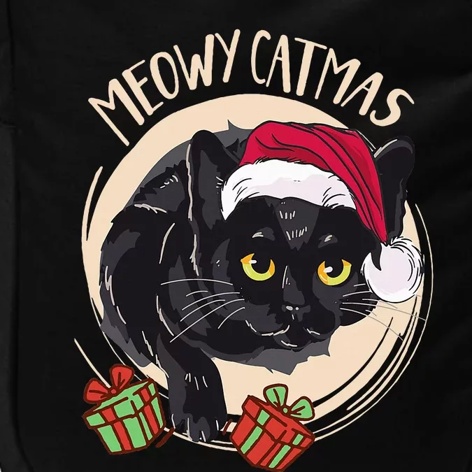 Funny Black Cat Christmas Meowy Catmas Xmas Impact Tech Backpack