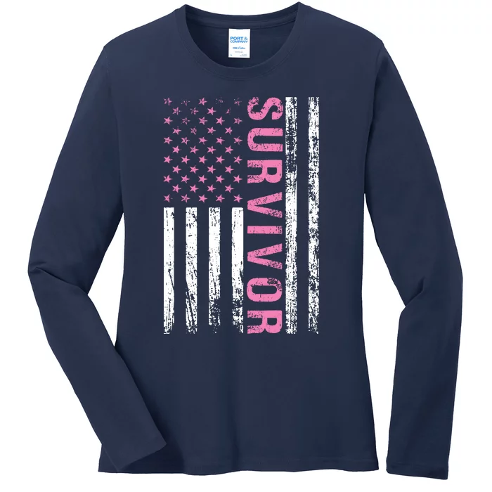 Fight Breast Cancer Awareness Survivor Ladies Long Sleeve Shirt