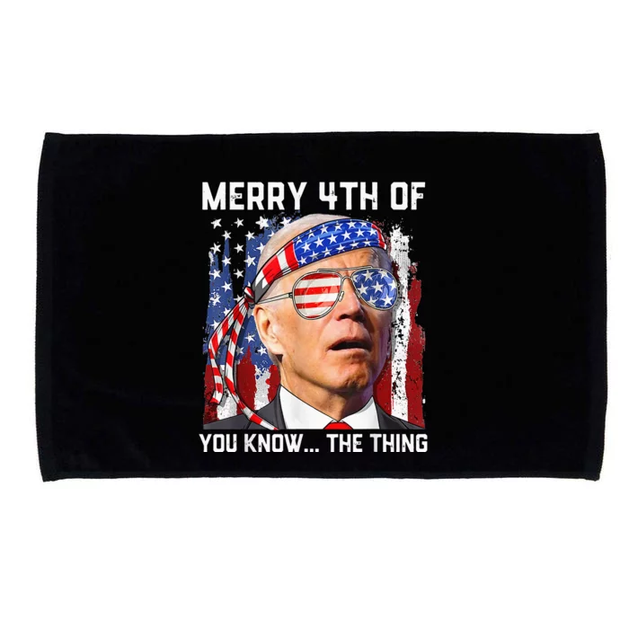 Funny Biden Confused Merry Happy 4th of You Know...The Thing Microfiber Hand Towel