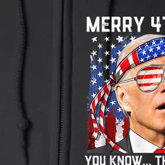 Funny Biden Confused Merry Happy 4th of You Know...The Thing Full Zip Hoodie