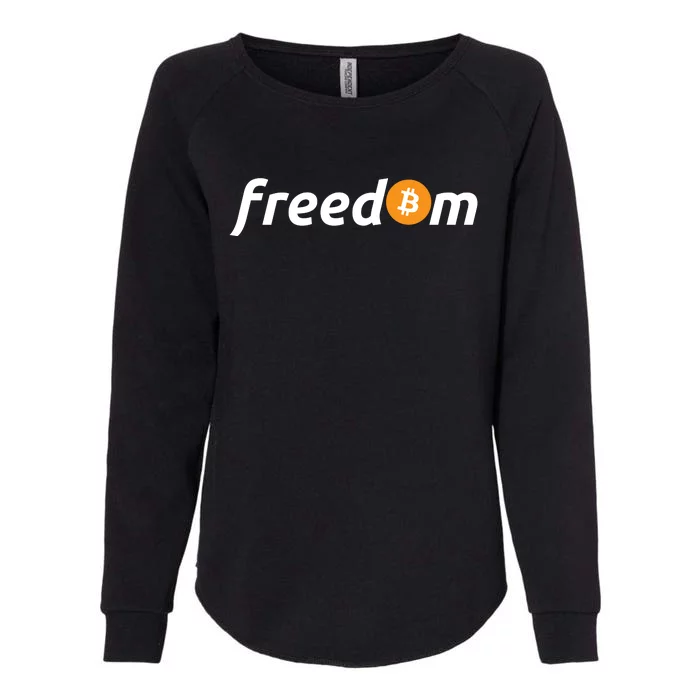 Freedom Bitcoin Crypto Womens California Wash Sweatshirt