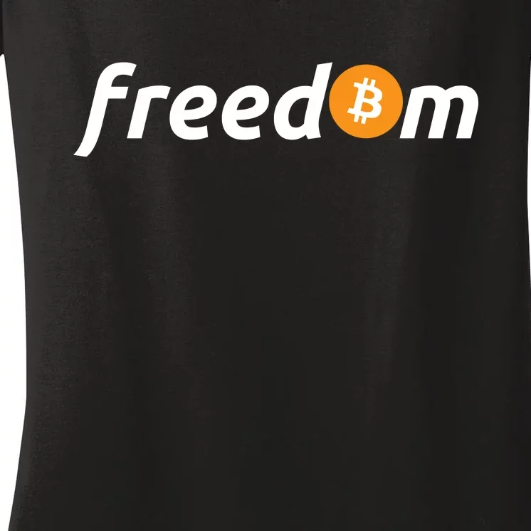 Freedom Bitcoin Crypto Women's V-Neck T-Shirt