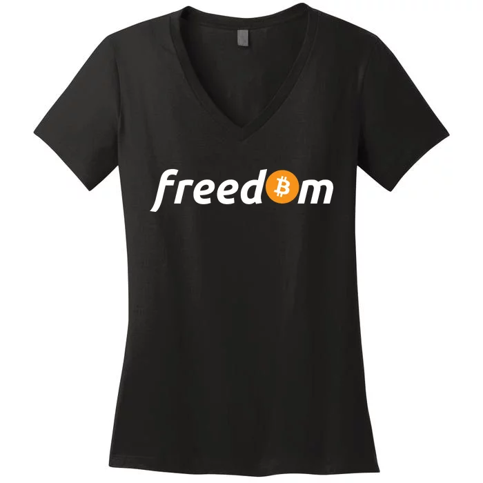 Freedom Bitcoin Crypto Women's V-Neck T-Shirt