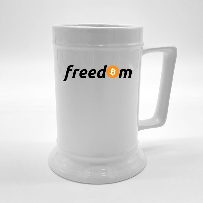 Freedom Bitcoin Crypto Front & Back Beer Stein