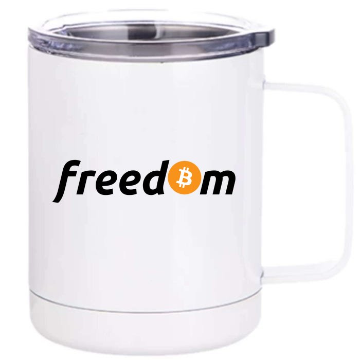 Freedom Bitcoin Crypto Front & Back 12oz Stainless Steel Tumbler Cup