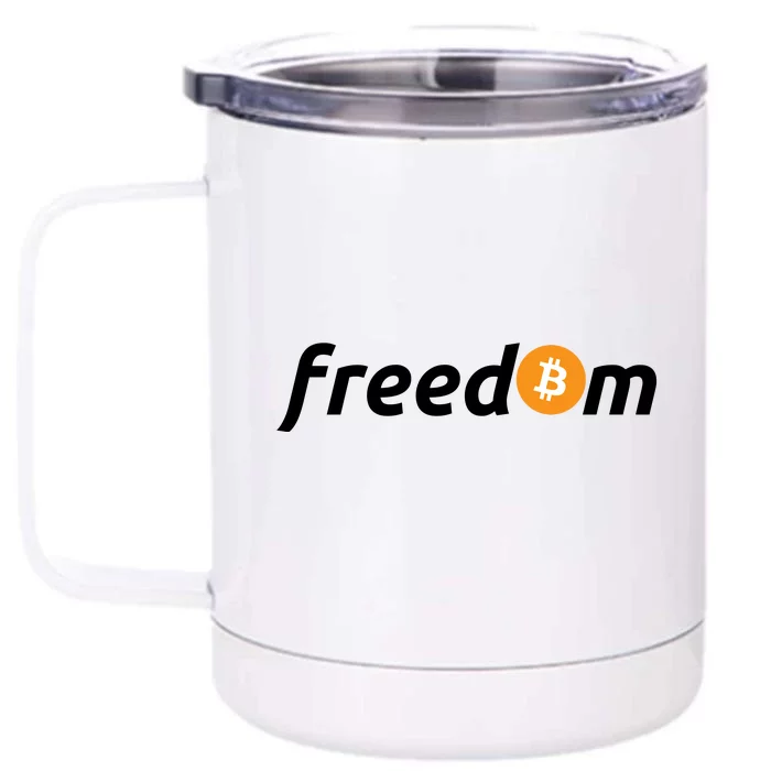 Freedom Bitcoin Crypto Front & Back 12oz Stainless Steel Tumbler Cup