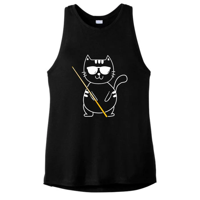 Funny Billiard Cat Billard 8ball Pool Snooker Gift Ladies Tri-Blend Wicking Tank