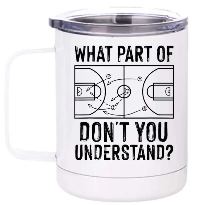 Funny Basketball Coach Design Men Women Ball Game Trainers Front & Back 12oz Stainless Steel Tumbler Cup