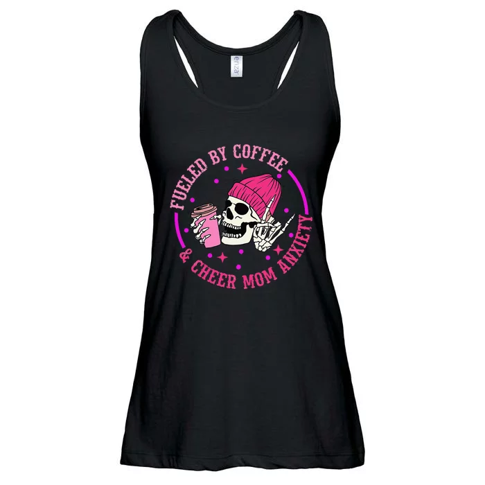 Fueled By Coffee & Cheer Mom Anxiety Ladies Essential Flowy Tank