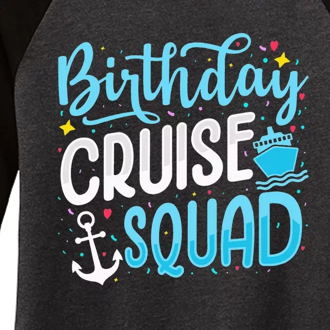 funny Birthday Cruise Squad Cruising Vacation Women's Tri-Blend 3/4-Sleeve Raglan Shirt