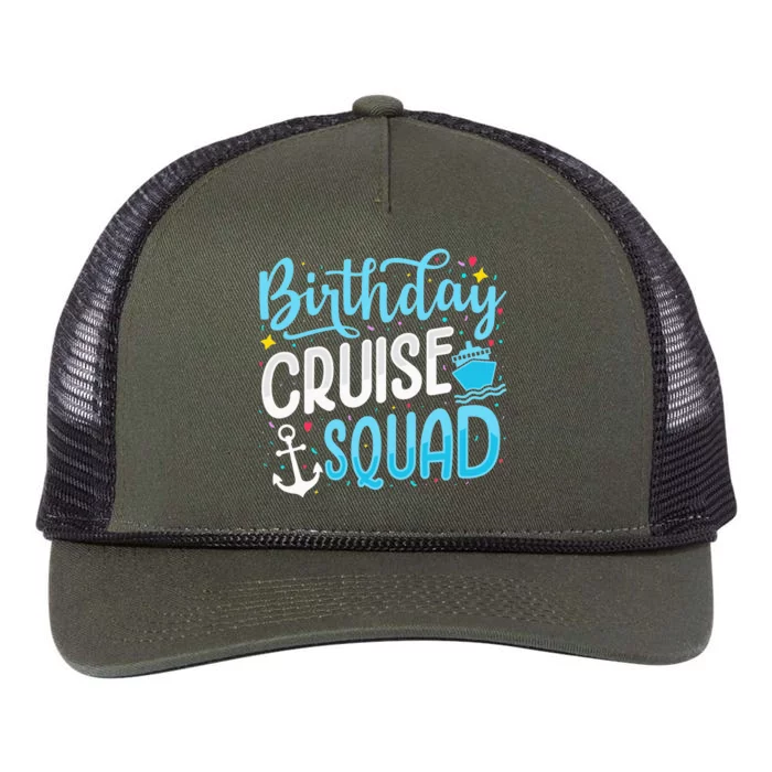 funny Birthday Cruise Squad Cruising Vacation Retro Rope Trucker Hat Cap