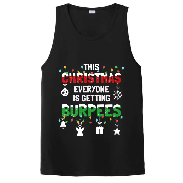 Funny Burpee Christmas Workout Fitness Sarcastic Funny Gift Performance Tank