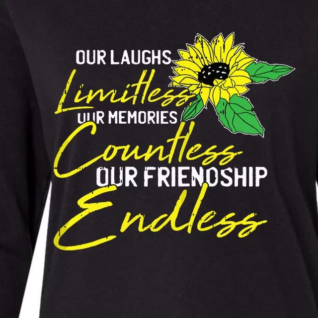 Friendship Bestfriend Cute Sunflower Bestie Bff Matching Womens Cotton Relaxed Long Sleeve T-Shirt