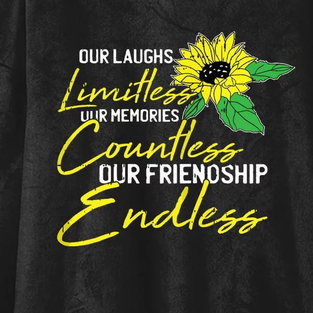 Friendship Bestfriend Cute Sunflower Bestie Bff Matching Hooded Wearable Blanket