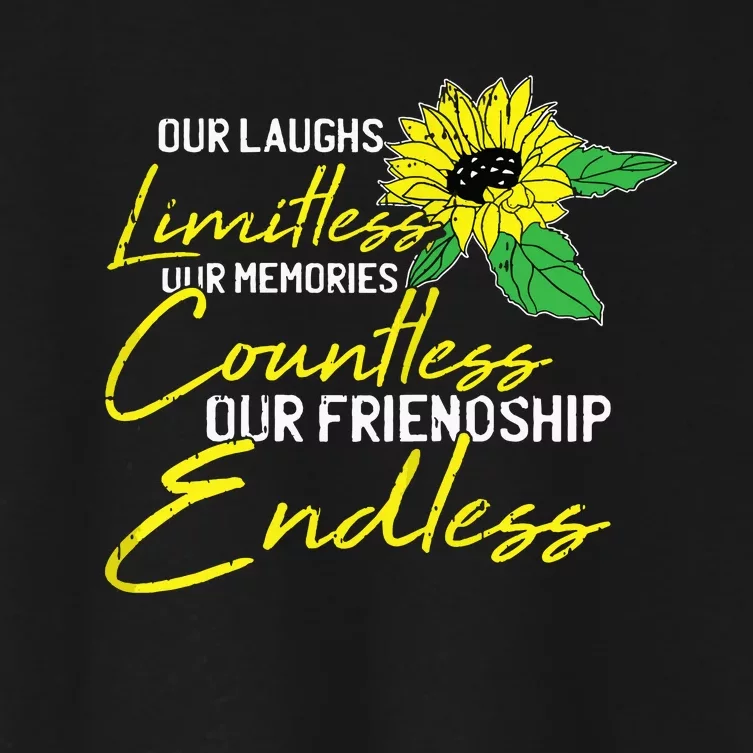 Friendship Bestfriend Cute Sunflower Bestie Bff Matching Women's Crop Top Tee