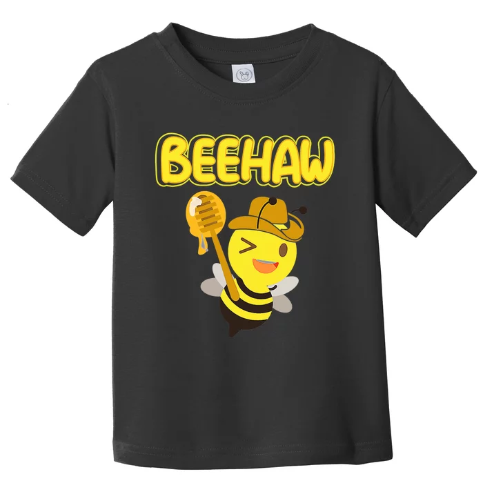 Funny Beehaw Cowboy Bee Cowgirl Bee Country Design Toddler T-Shirt