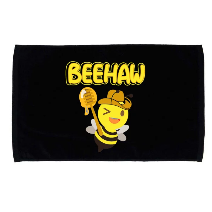 Funny Beehaw Cowboy Bee Cowgirl Bee Country Design Microfiber Hand Towel