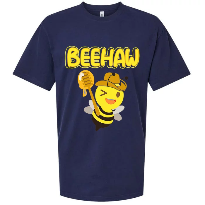 Funny Beehaw Cowboy Bee Cowgirl Bee Country Design Sueded Cloud Jersey T-Shirt