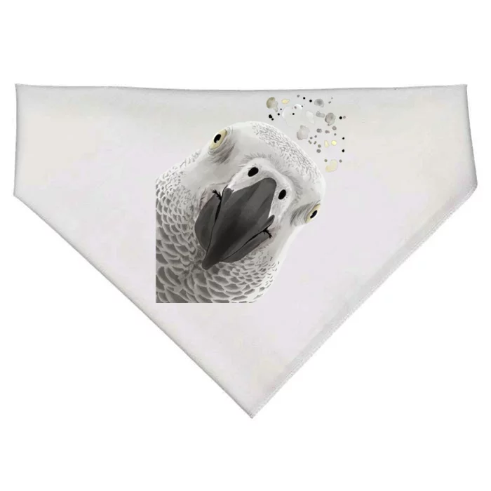 Funny Bird Curious African Gray Parrot Gift USA-Made Doggie Bandana