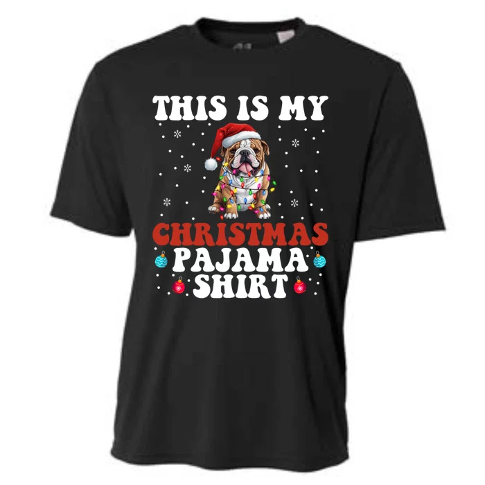 Funny Bulldog Christmas Dog Xmas This Is My Christmas Pajama Gift Cooling Performance Crew T-Shirt