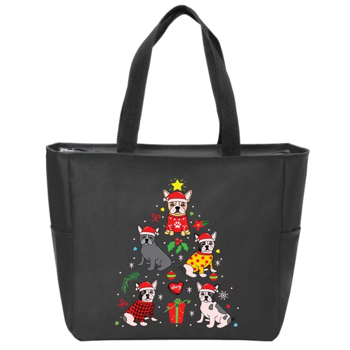 French Bulldog Christmas Ornament Tree Decor Funny Dog Gift Zip Tote Bag