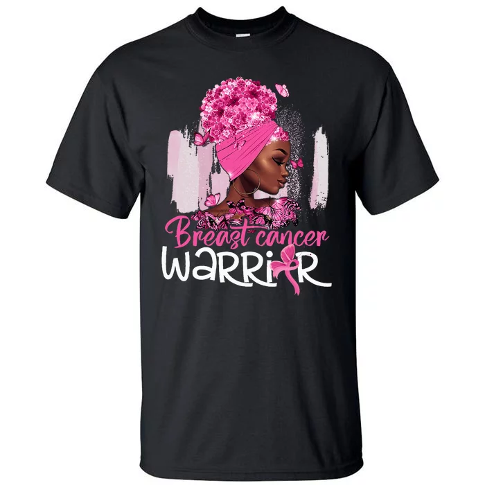 Fighting Breast Cancer Warrior Messy Bun Wear Pink Tall T-Shirt