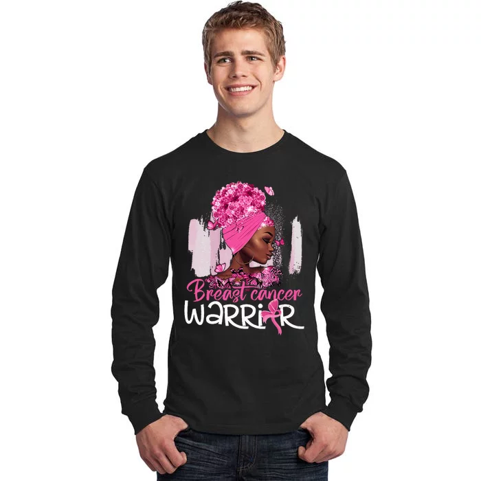 Fighting Breast Cancer Warrior Messy Bun Wear Pink Tall Long Sleeve T-Shirt