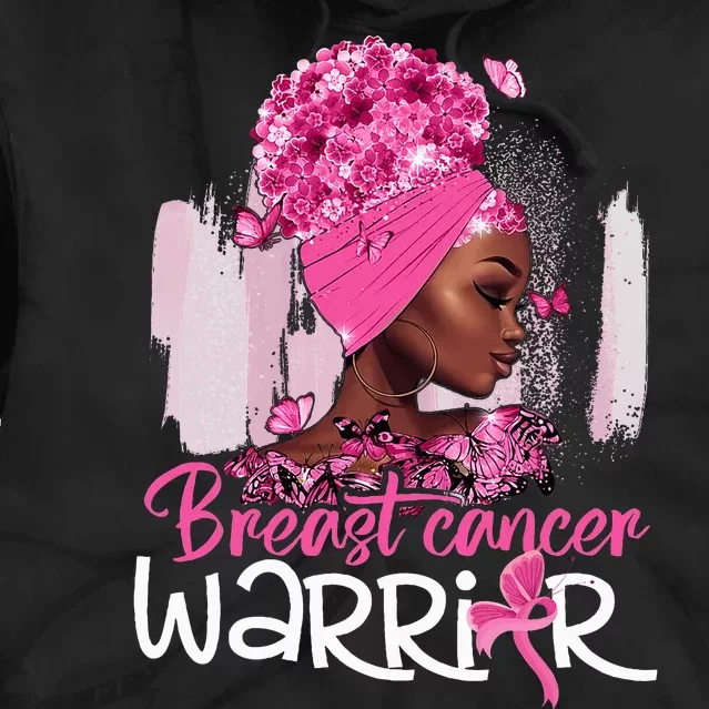 Fighting Breast Cancer Warrior Messy Bun Wear Pink Tie Dye Hoodie