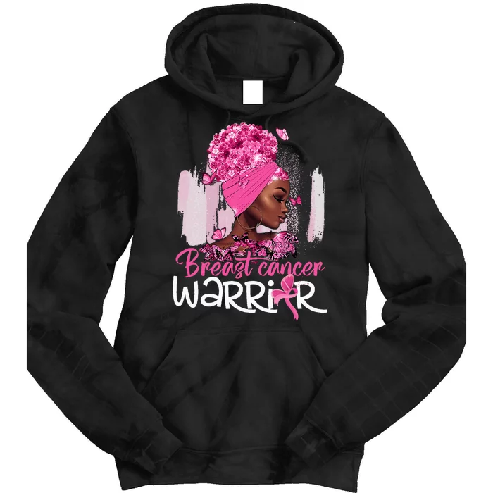 Fighting Breast Cancer Warrior Messy Bun Wear Pink Tie Dye Hoodie