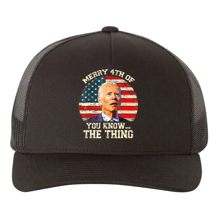 Funny Biden Confused Merry Happy 4th Of You Know The Thing Yupoong Adult 5-Panel Trucker Hat