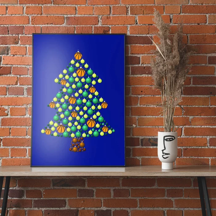 Fun Basketball Christmas Basketball Tree Meaningful Gift Poster