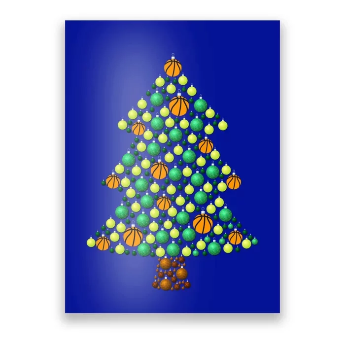 Fun Basketball Christmas Basketball Tree Meaningful Gift Poster