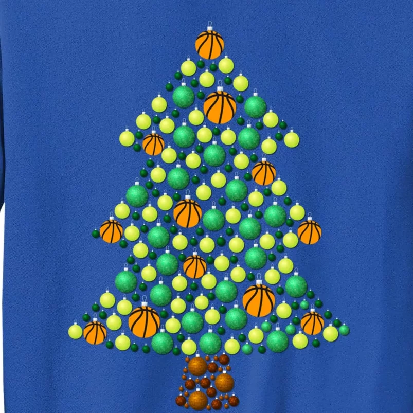 Fun Basketball Christmas Basketball Tree Meaningful Gift Tall Sweatshirt