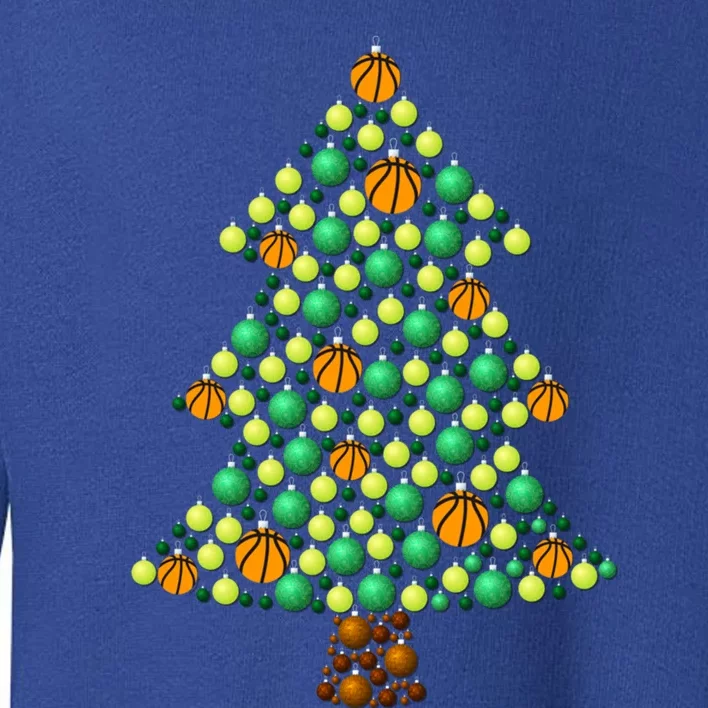 Fun Basketball Christmas Basketball Tree Meaningful Gift Toddler Sweatshirt