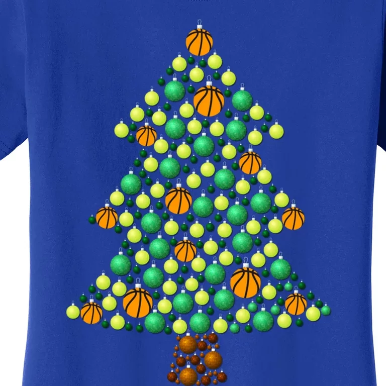 Fun Basketball Christmas Basketball Tree Meaningful Gift Women's T-Shirt