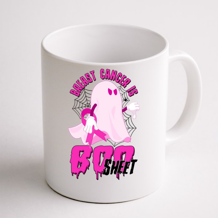 Funny Breast Cancer Is Boo Sheet Halloween Ghost Front & Back Coffee Mug