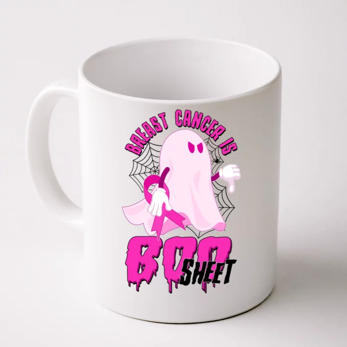 Funny Breast Cancer Is Boo Sheet Halloween Ghost Front & Back Coffee Mug